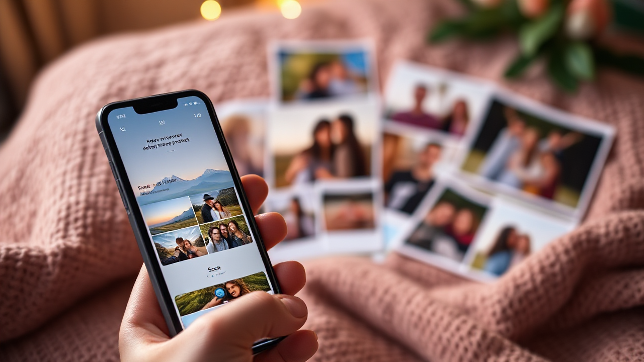 Image d'un smartphone montrant des applications pour récupérer des photos effacées.