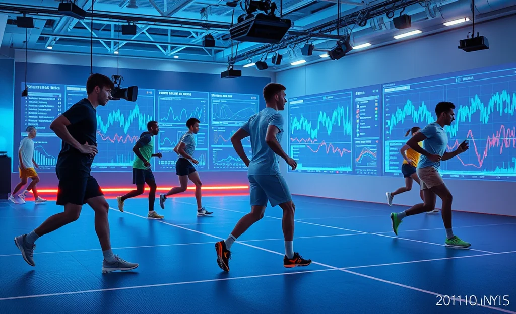 Atleta sendo monitorado através de captura de movimento sem marcadores durante um treino.