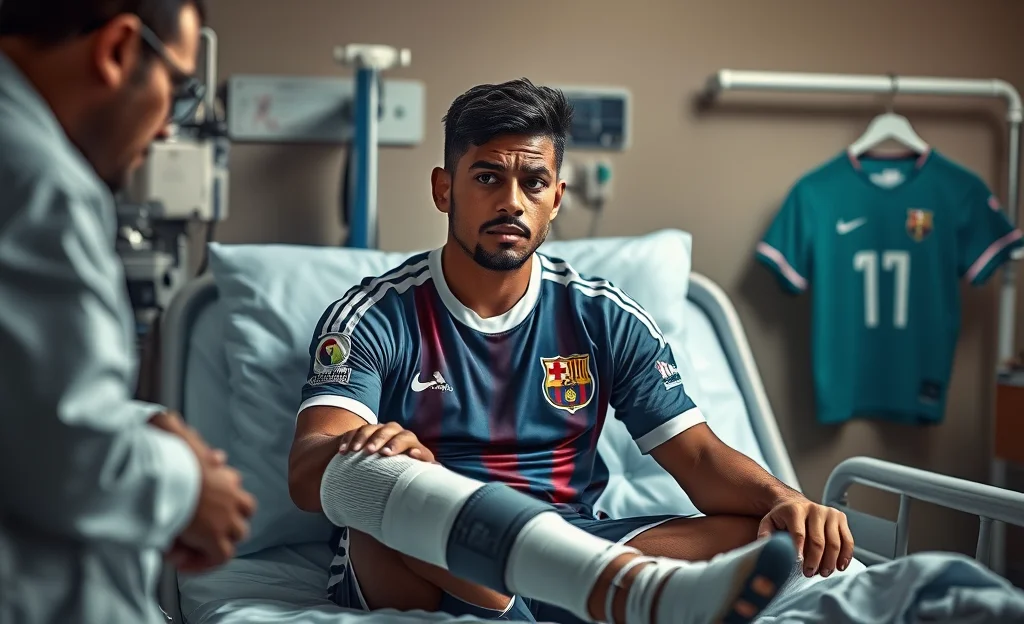 Paulinho se preparando para nova cirurgia na tíbia.
