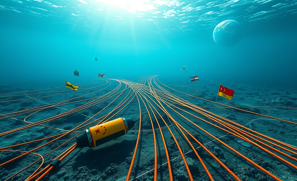 Reunião dos países do BRICS discutindo a construção de uma rede de comunicação submarina para garantir soberania dos dados.