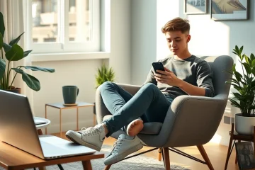 Imagem mostrando um celular com ícones de dinheiro e oportunidades digitais