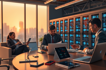 Imagem ilustrativa mostrando chips de memória DRAM e smartphones, simbolizando a escassez mundial e seus impactos no mercado.