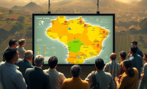 Plataforma interativa que avalia riscos climáticos no Brasil em cenário de aquecimento global acima de 2°C.