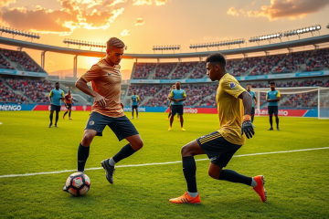 Jogadores do Flamengo durante treino visando renovação do elenco.