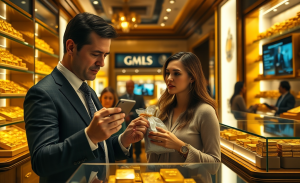 Imagem representativa do aumento no valor do ouro, destacando as tensões geopolíticas e a demanda crescente por ativos seguros.