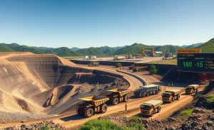 Imagem de uma lavra de terras raras no Brasil, destacando a importância do setor mineral e seus desafios tecnológicos.