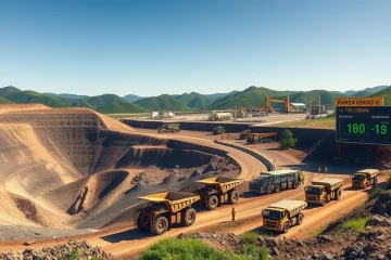 Imagem de uma lavra de terras raras no Brasil, destacando a importância do setor mineral e seus desafios tecnológicos.