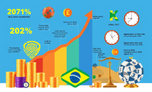 Gráficos e dados sobre as projeções econômicas do Brasil, incluindo crescimento do PIB e inflação.