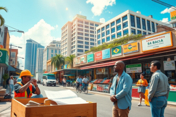 Gráfico ilustrando os efeitos da reforma tributária nos preços e sua aplicação em diversos setores econômicos.