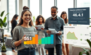 Índice de Confiança do Consumidor atinge 55,1 pontos, maior nível em 18 meses, com aumento na percepção positiva sobre finanças e emprego.