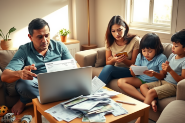Gráfico mostrando o aumento dos gastos com cartão de crédito no orçamento familiar e os impactos dos altos juros.