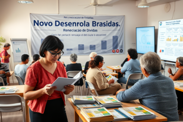 Imagem do Novo Desenrola Brasil, um programa para ajudar cidadãos a renegociarem suas dívidas com grandes descontos.