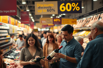 Promoções em vinhos e cortes de carne no Dia Livre de Impostos 2026 com Supernosso e Apoio Mineiro.