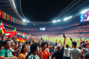 Imagem representativa da Copa do Mundo de 2026, destacando a arrecadação e o engajamento dos torcedores através da tecnologia.