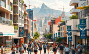 Imagem ilustrativa do mercado imobiliário em crescimento, destacando os novos lançamentos e o impacto do turismo na valorização dos imóveis.