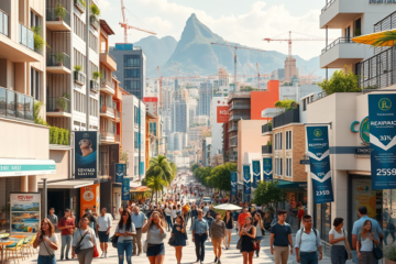 Imagem ilustrativa do mercado imobiliário em crescimento, destacando os novos lançamentos e o impacto do turismo na valorização dos imóveis.