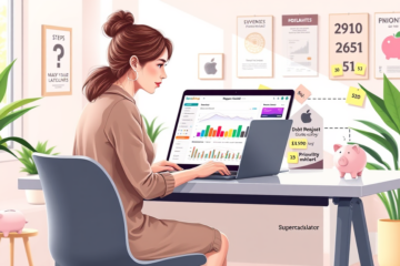 Imagem representativa da supercalculadora para organização financeira, mostrando gráficos de gastos e planejamento financeiro.