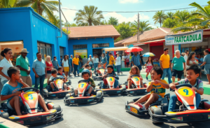 Pessoas se divertindo em um espaço de lazer durante as férias escolares, simbolizando o impulso nas microempresas
