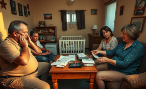Pessoas preocupadas com finanças e falta de dinheiro.