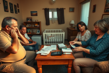 Pessoas preocupadas com finanças e falta de dinheiro.